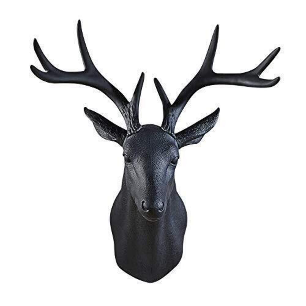 9439 Wall Charmers Large Black Faux Deer Head Faux Taxidermy Animal Head
